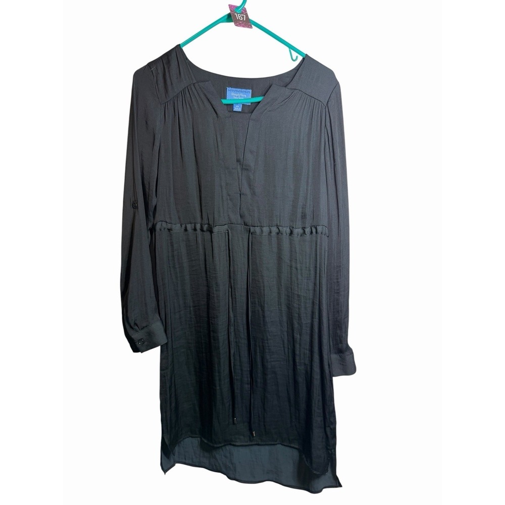simply vera wang womens black long sleeve dress size XS extra small